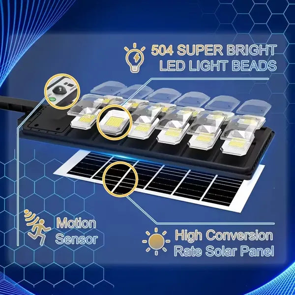 80000LM 8500K LED Solar Street Light 800W Commercial Oudoor Lights Outdoor Waterproof Hight Brightness LED, Dusk To Dawn Solar Street LightsRoad Area Lamp For Yard, Deck, Garden