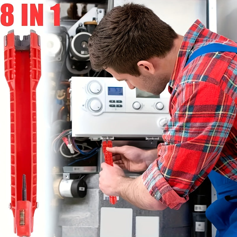 Sink Faucet Installer Tool,14-in-1 Faucet Wrench,Multi-functional Pipe Wrench,Bathroom Plumbing Installation & Repairs Wrench For Small Space Toilet Kitchen Bathroom Toilet Sink.