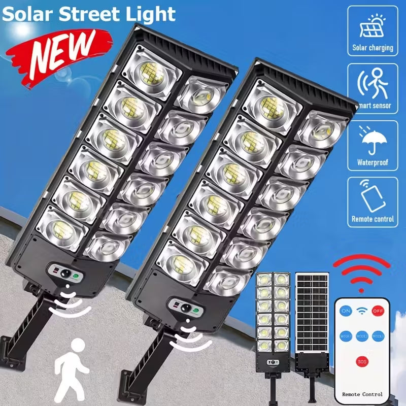80000LM 8500K LED Solar Street Light 800W Commercial Oudoor Lights Outdoor Waterproof Hight Brightness LED, Dusk To Dawn Solar Street LightsRoad Area Lamp For Yard, Deck, Garden