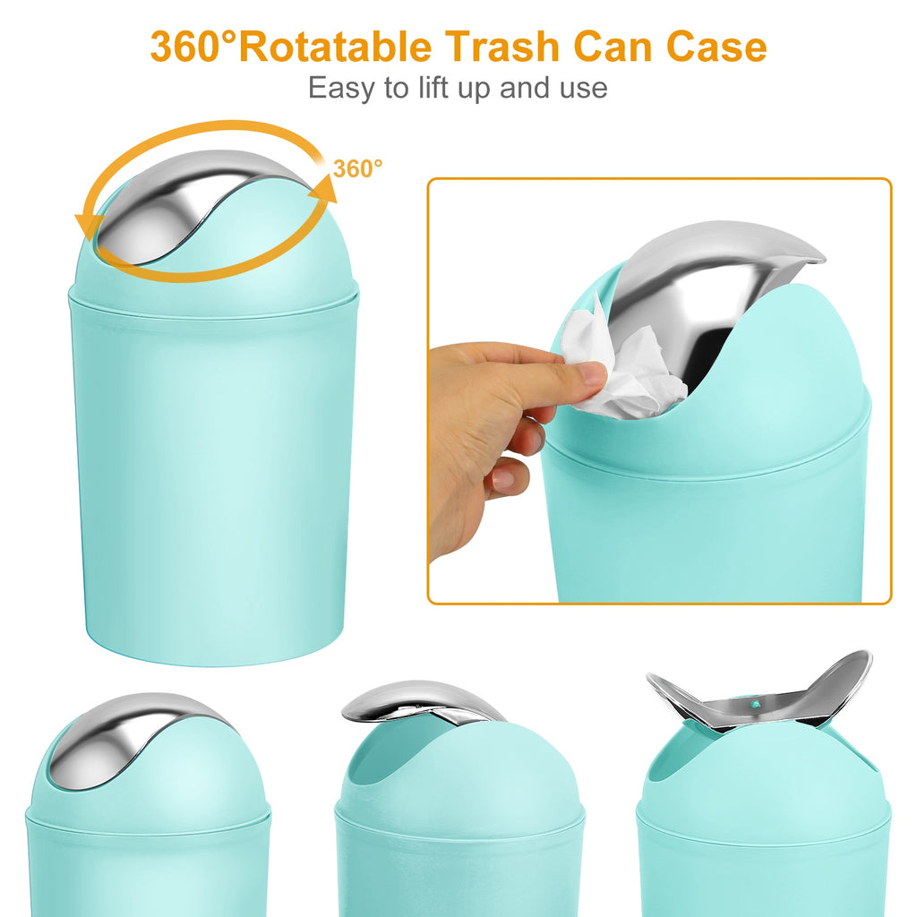 Bathroom Accessories Set 6 Pcs Bathroom Set Ensemble Complete Soap Dispenser Toothbrush Holder Tumbler Soap Dish Toilet Cleaning Brush Trash Can For Valentines Gift Guest Room