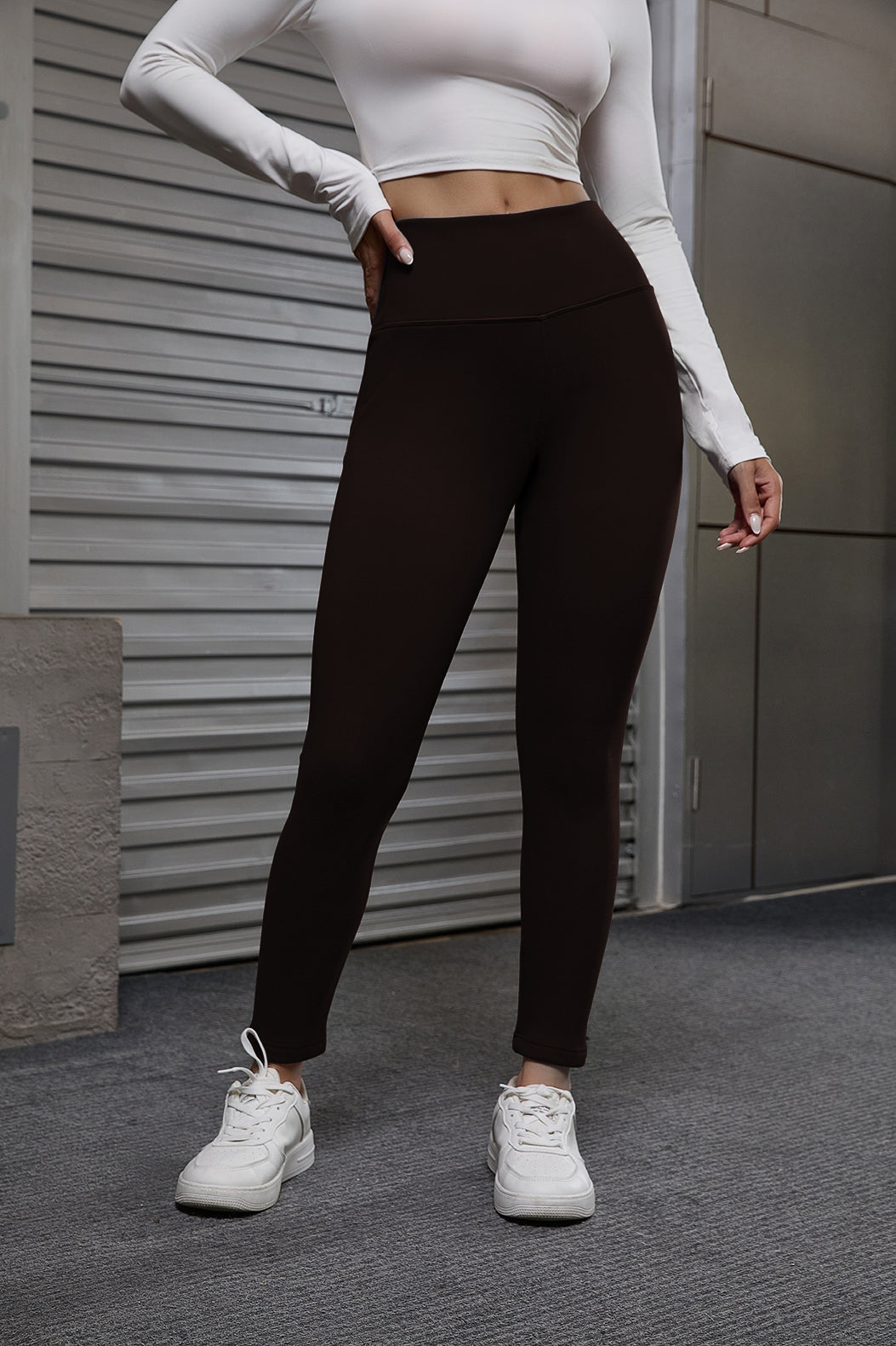 Autumn And Winter Women's Velvet Lift Hip Tight Pants With Elastic High Waist Sports Tight Pants