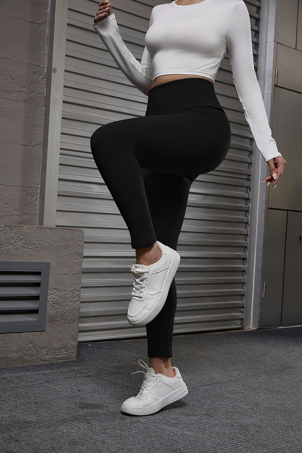 Autumn And Winter Women's Velvet Lift Hip Tight Pants With Elastic High Waist Sports Tight Pants