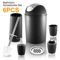 Bathroom Accessories Set 6 Pcs Bathroom Set Ensemble Complete Soap Dispenser Toothbrush Holder Tumbler Soap Dish Toilet Cleaning Brush Trash Can For Valentines Gift Guest Room