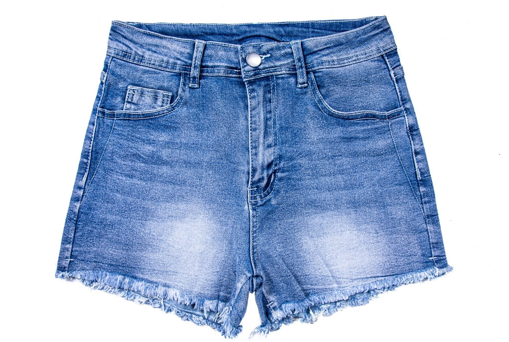 Womens Mid-High Rise Ripped Jean Shorts Distressed Stretchy Denim Shorts