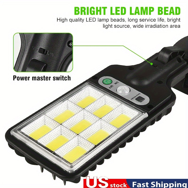6 Packs Solar Powered Motion Sensor Outdoor Garden Light With 108 COB LED Lights