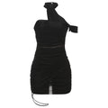 Mesh Stitching Personality Street High Waist Flattering Sheath Dress