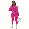Single-breasted Baseball Suit Women's Sport Two-piece Set