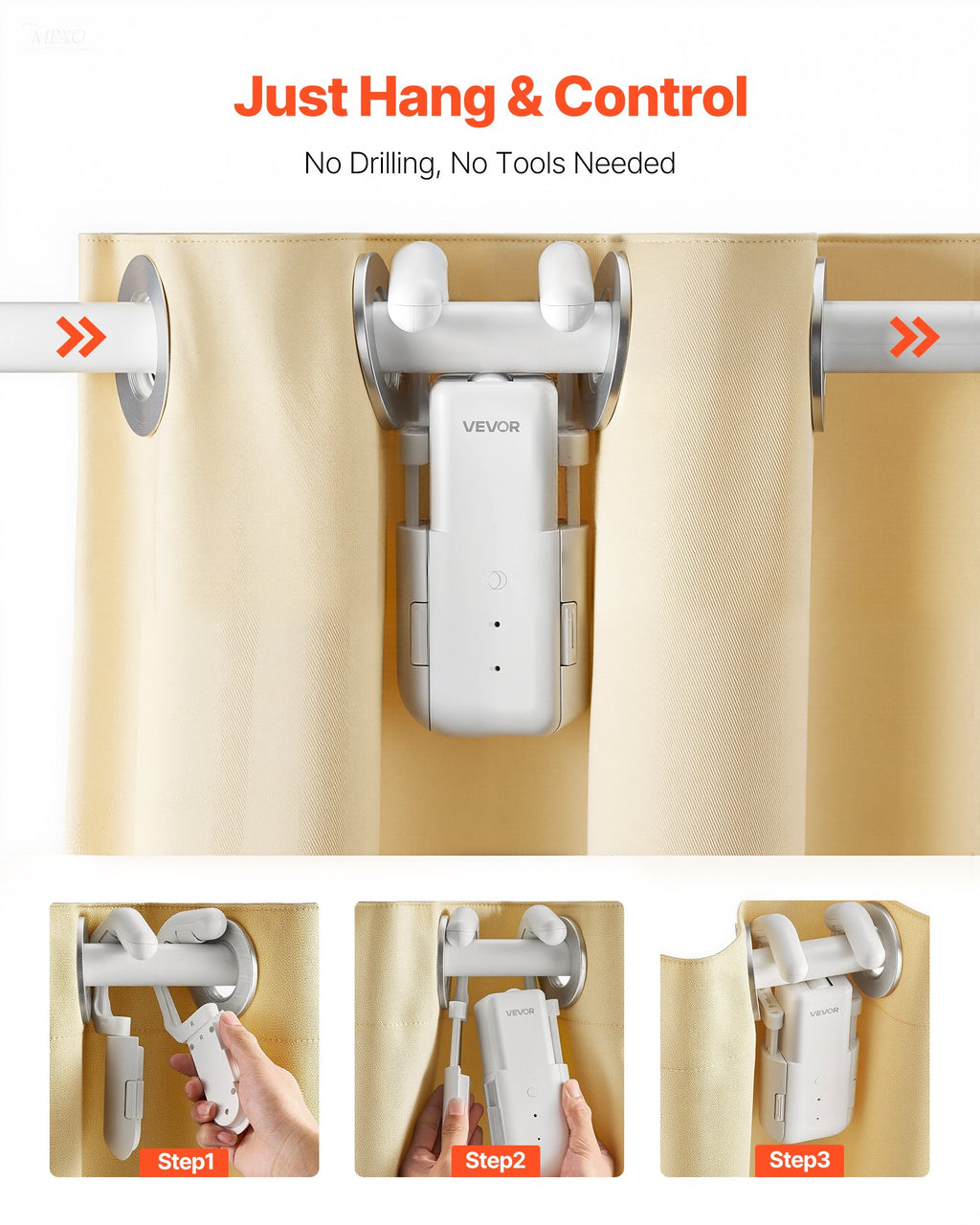 Automatic Curtain Opener, APP And Remote Control, Hub Included, Electric Smart Curtain Opener Compatible With Alexa And Google Home, Timed Opening And Closing, Silent Mode, For Roman Rods