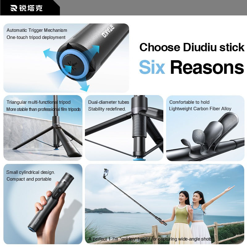 67 Inch Selfie Stick Tripod With Remote, Auto Open Phone Tripod Stand, 360 Rotatable Extendable For All Cell Phones Magnetic Option, For Travel, Live Stream, Video Recording