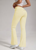 Sports, Leisure And Exercise Women's Low Waisted Flared Pants With Exposed Navel And Folded Waist Wide Leg Pants