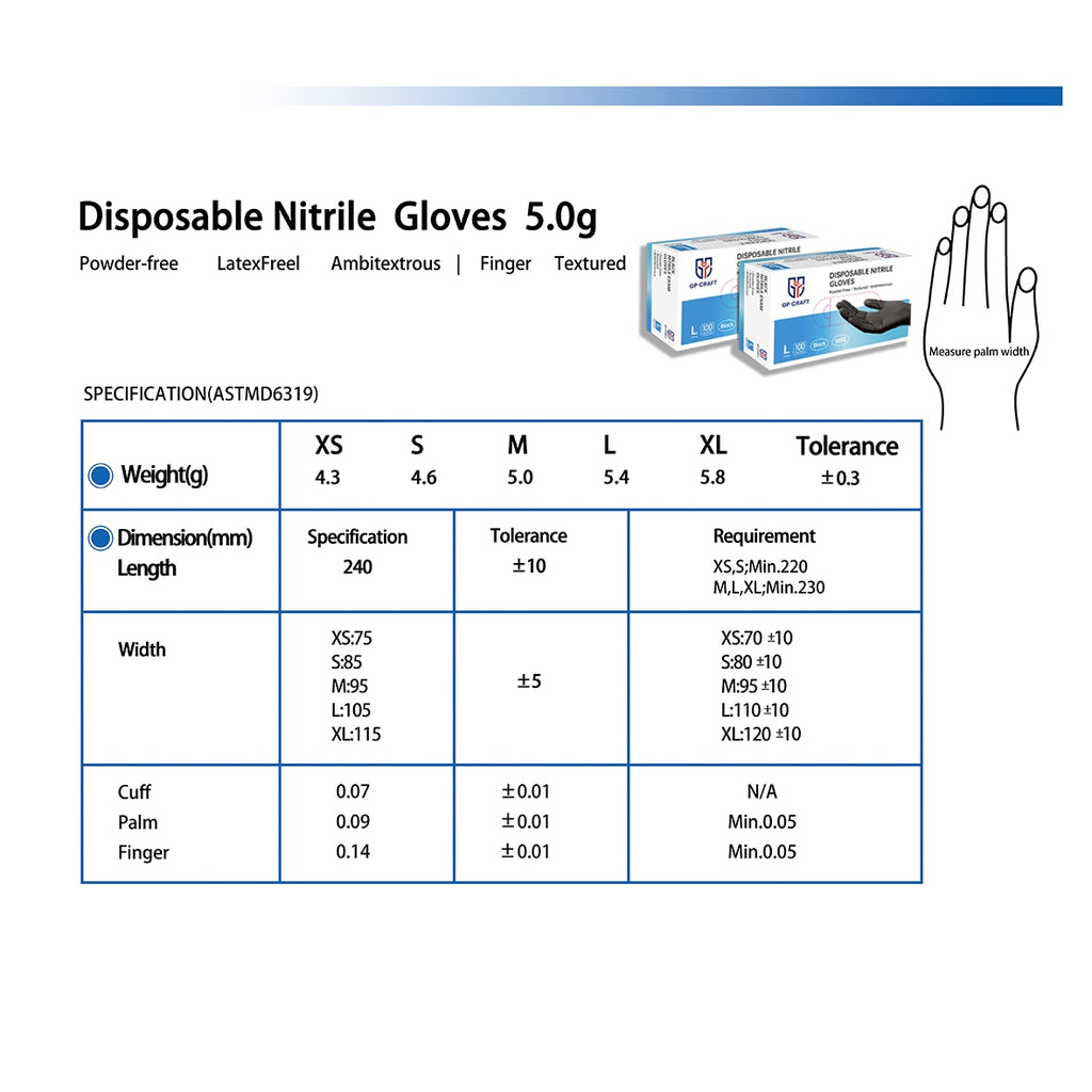 Thick Ding Qing Gloves GP50 Black