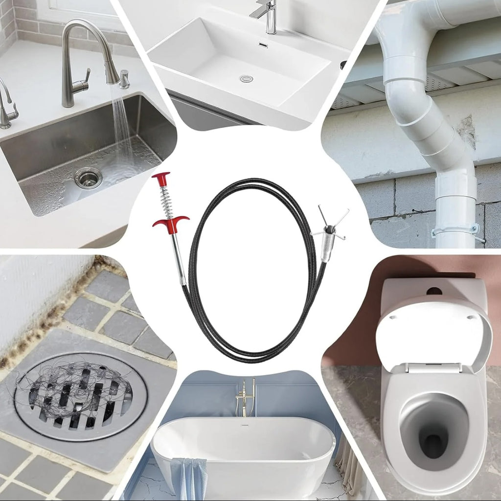 Drain Snake, 63in 33in Drain Clog Remover, 60cm 160cm Spring Pipe Dredging Tools, Drain Cleaner Sticks Clog Remover Cleaning Tools, Gutter Cleaning Tools Drain Cleaner For Toilet Sewer Shower Kitchen