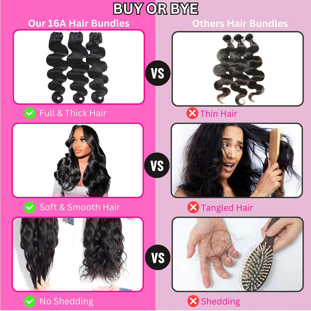 Human Hair Bundle Extensions Body Wave Natural Color