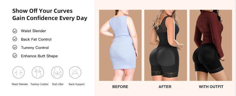 Colombian Women's Full Coverage Zipper Crotch Compression Body Shaper After Tummy Tuck And Butt Lift Surgery