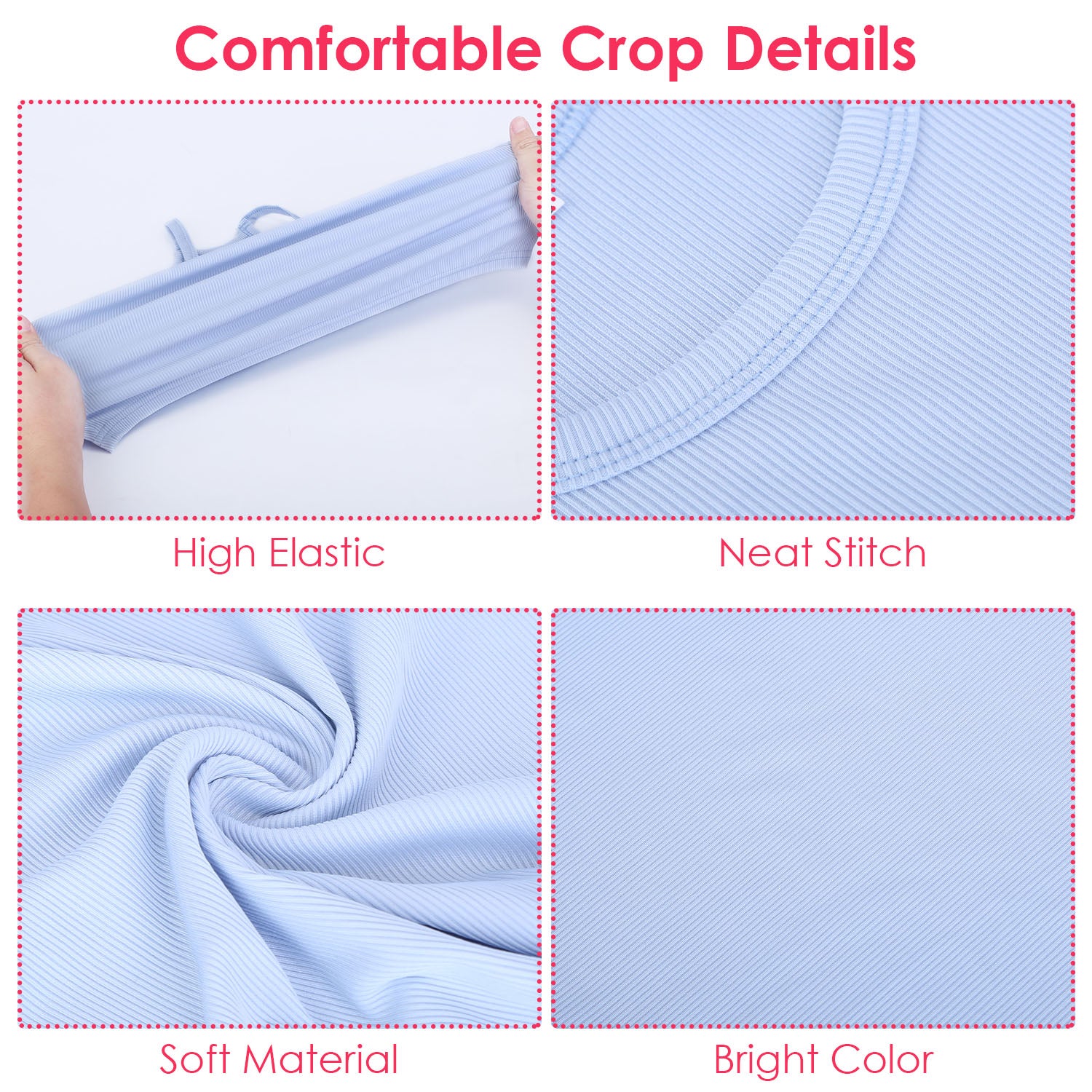 3 Pack Women Crop Basic Tank Top Ribbed Knit Sleeveless Round Neck 9 Color Machine Wash Summer Crop S To XL